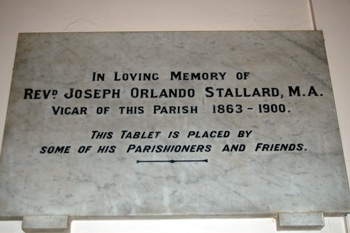 Stallard's memorial in Heath and Reach church January 2009